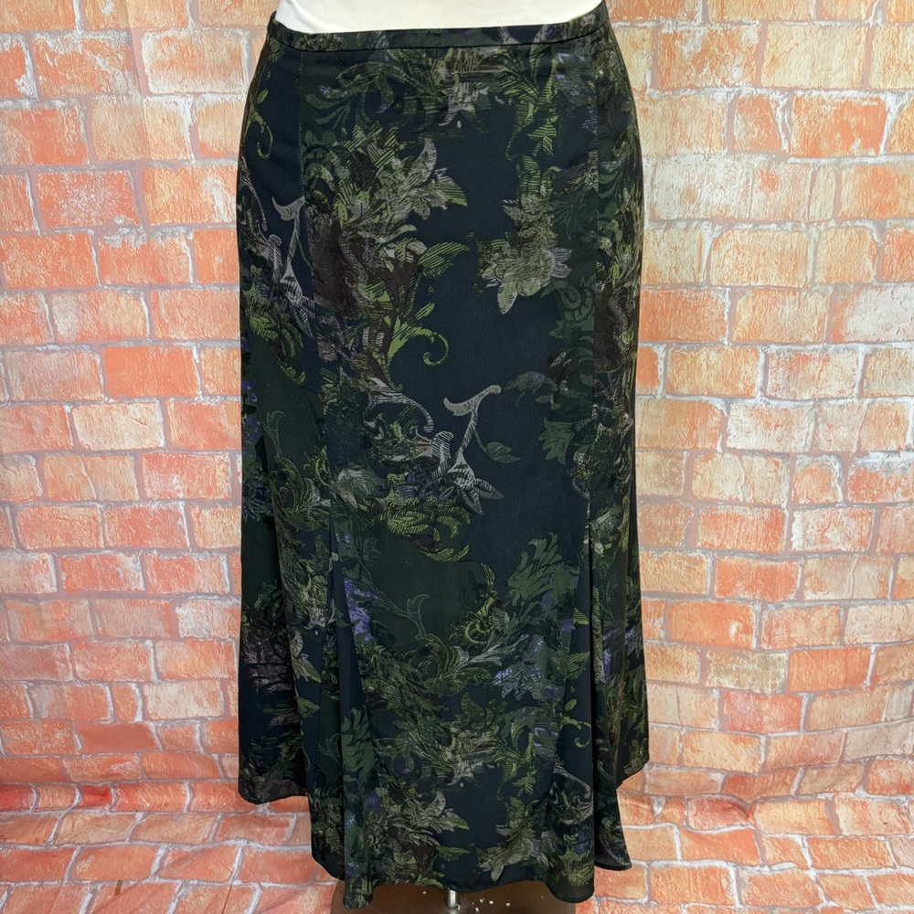 Jones Wear Plus Size Floral Georgette Midi Skirt